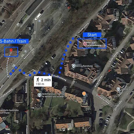 アパート Rob's Flat - Moderne 3-zimmer-ferienwohnung Mit Terrasse, 6 Schlafplaetzen, 2 Min S-bahn, Bei Stuttgart